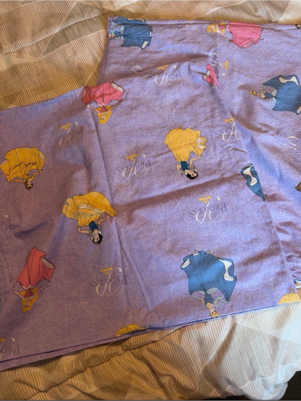2 Disney Purple Princess Print curtain panels